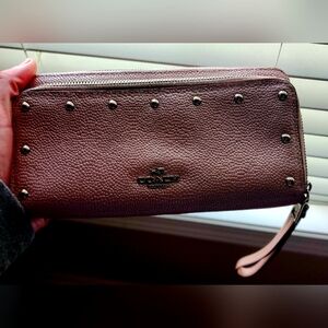 Coach Pink Pebbled Leather Wristlet